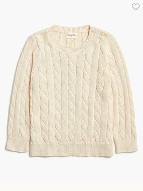 Crewcuts Cream Cable-Knit Crewneck Sweater
